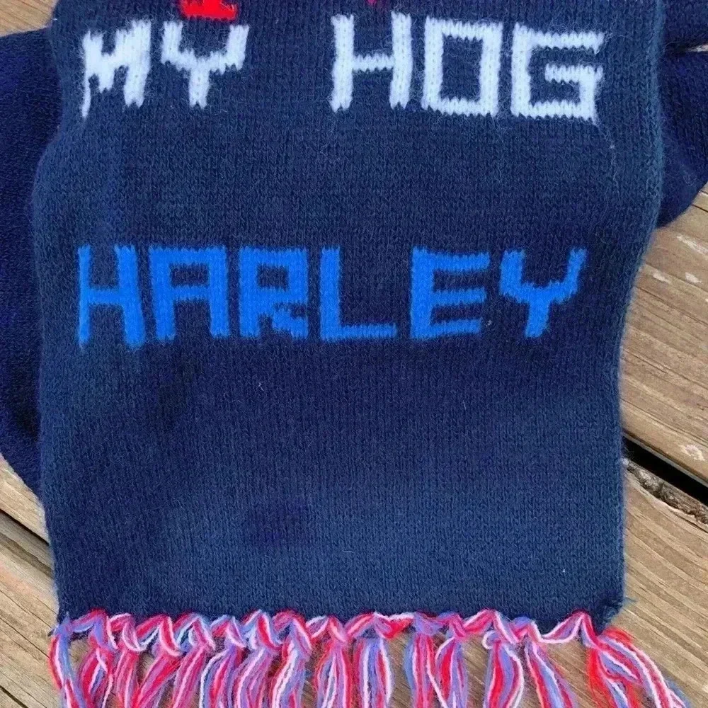 Vintage Harley Davidson I love my Hog winter scarf